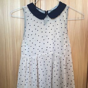 Peplum polka dot Peter Pan collar blouse